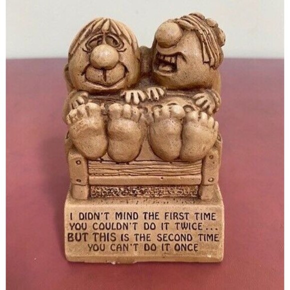Vintage 1972 Paula Figurine Midlife Crisis E.D. Over The Hill Old Married Couple - Picture 1 of 10